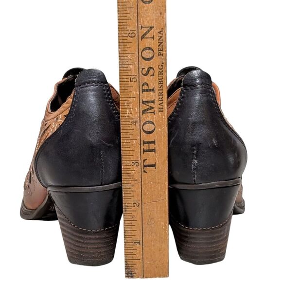 L’Artiste by Spring Step Arabella leather bootie stacked heel western size 37 - Picture 5 of 11